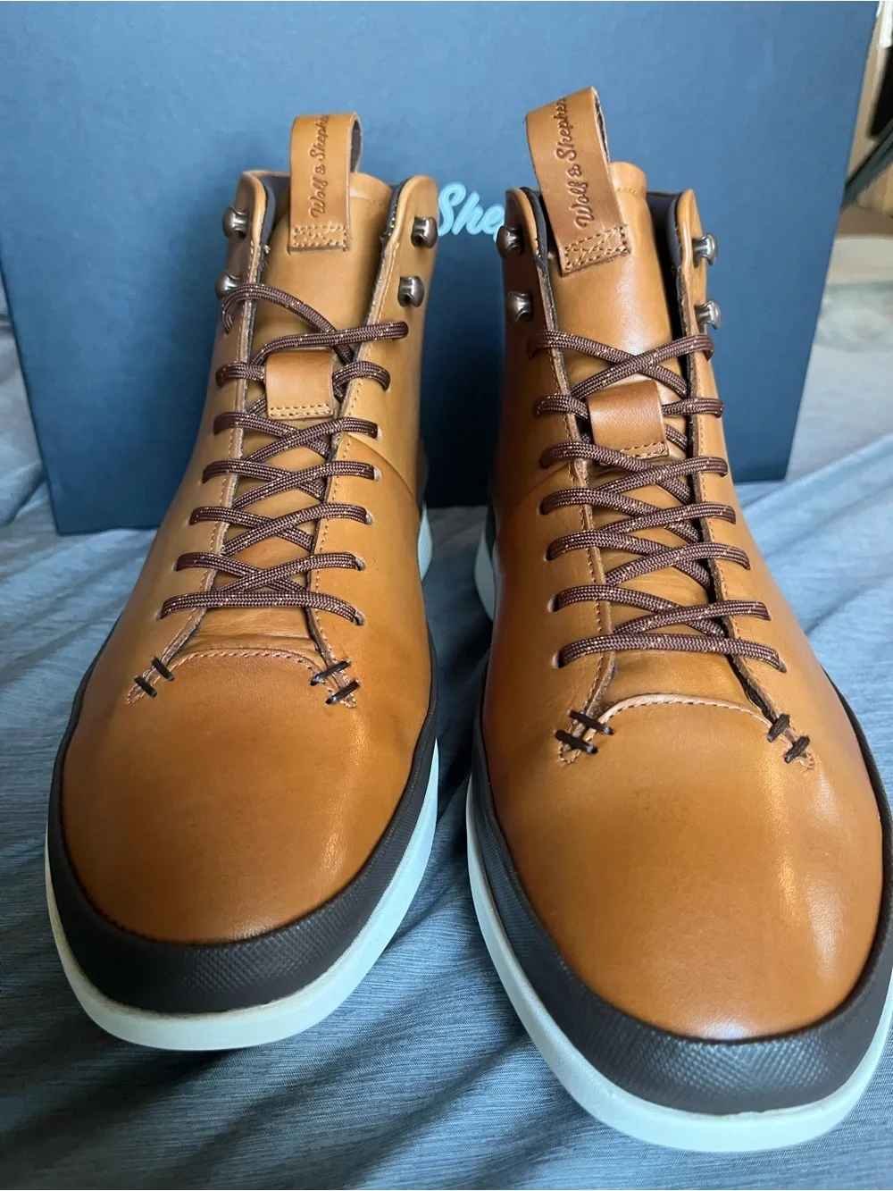 Wolf & Shepherd Men’s Tan Leather Chukka Boots Hiker Crossover winterized